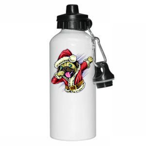 Funny Pug Dabbing Santa Claus Aluminum Water Bottle