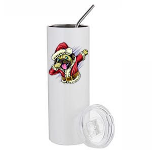 Funny Pug Dabbing Santa Claus Stainless Steel Tumbler