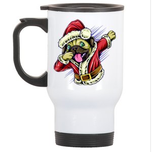 Funny Pug Dabbing Santa Claus Stainless Steel Travel Mug