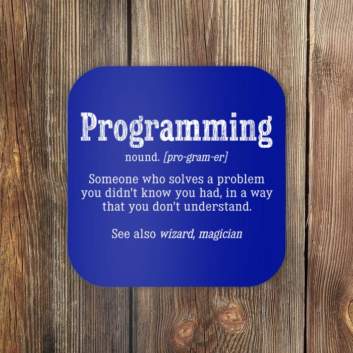 Funny Programmer Definition Debugger Computer Programmer Cute Gift Coaster