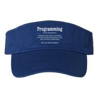 Funny Programmer Definition Debugger Computer Programmer Cute Gift Valucap Bio-Washed Visor