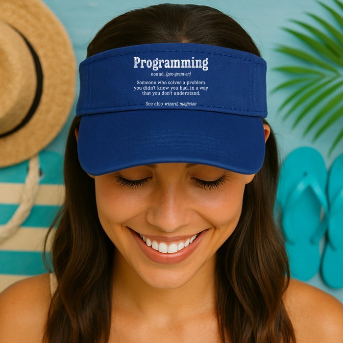 Funny Programmer Definition Debugger Computer Programmer Cute Gift Valucap Bio-Washed Visor