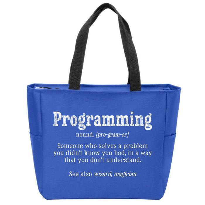 Funny Programmer Definition Debugger Computer Programmer Cute Gift Zip Tote Bag