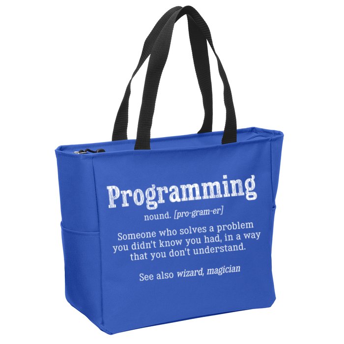 Funny Programmer Definition Debugger Computer Programmer Cute Gift Zip Tote Bag