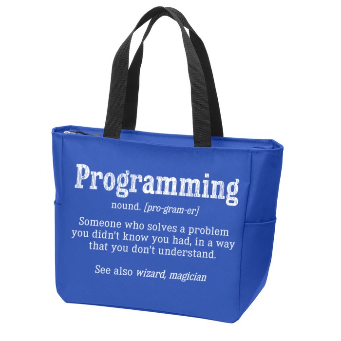 Funny Programmer Definition Debugger Computer Programmer Cute Gift Zip Tote Bag