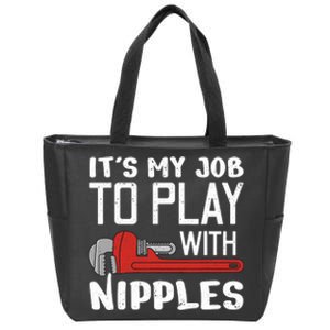 Funny Plumbing Design For Plumber Pipefitter Steamfitter Zip Tote Bag