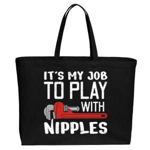 Funny Plumbing Design For Plumber Pipefitter Steamfitter Cotton Canvas Jumbo Tote