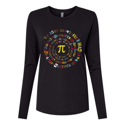 Funny Pi Day Spiral Pi Math For Pi Day 3.14 Womens Cotton Relaxed Long Sleeve T-Shirt