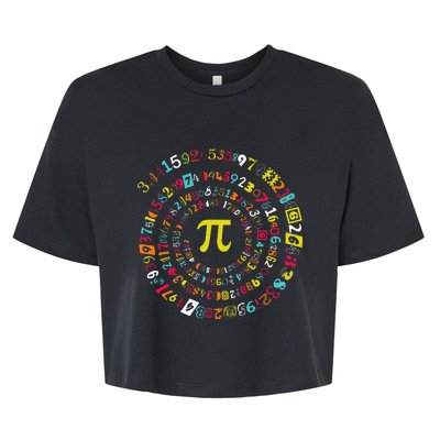 Funny Pi Day Spiral Pi Math For Pi Day 3.14 Bella+Canvas Jersey Crop Tee