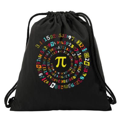 Funny Pi Day Spiral Pi Math For Pi Day 3.14 Drawstring Bag