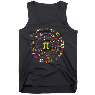 Funny Pi Day Spiral Pi Math For Pi Day 3.14 Tank Top