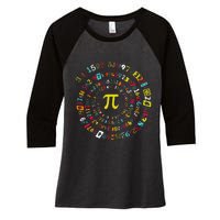 Funny Pi Day Spiral Pi Math For Pi Day 3.14 Women's Tri-Blend 3/4-Sleeve Raglan Shirt