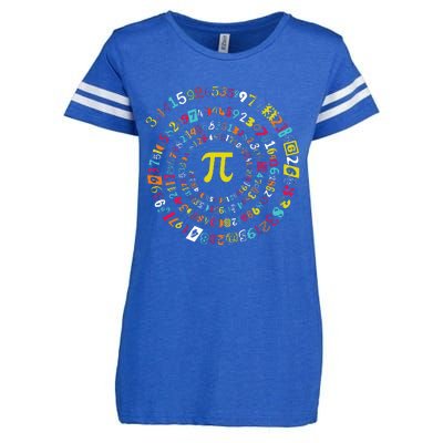 Funny Pi Day Spiral Pi Math For Pi Day 3.14 Enza Ladies Jersey Football T-Shirt