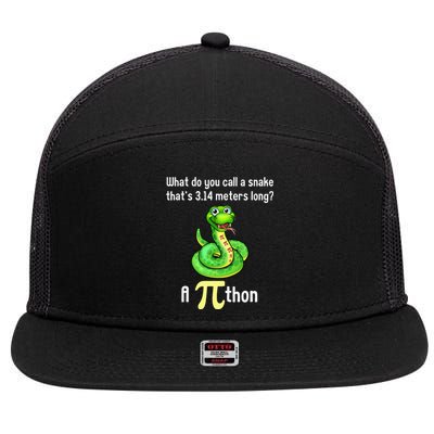 Funny Pi day Puns Pithon Math Teacher Jokes 7 Panel Mesh Trucker Snapback Hat