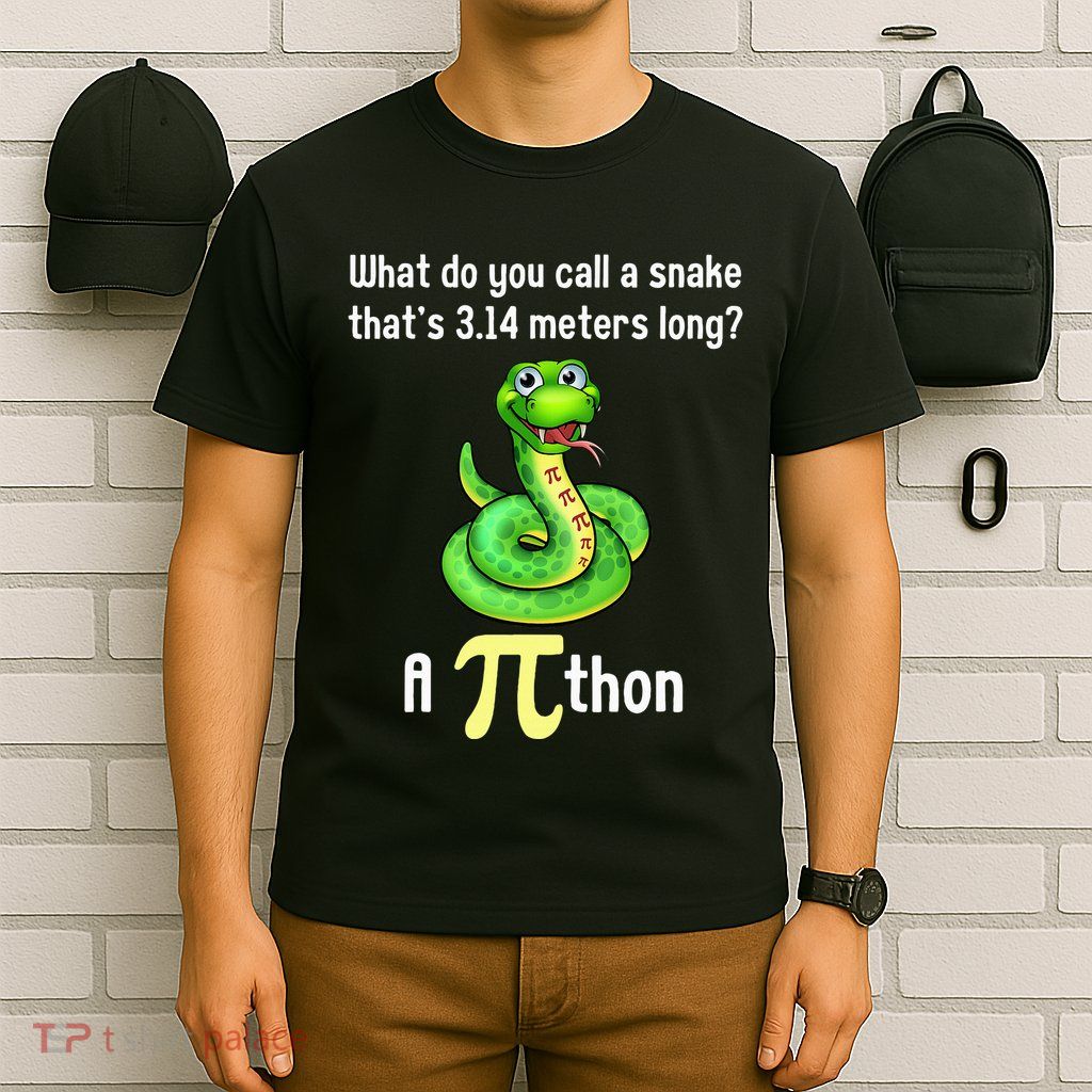 Funny Pi day Puns Pithon Math Teacher Jokes T-Shirt