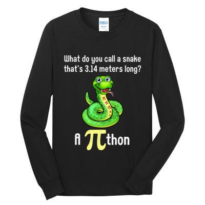 Funny Pi day Puns Pithon Math Teacher Jokes Tall Long Sleeve T-Shirt