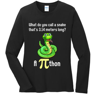 Funny Pi day Puns Pithon Math Teacher Jokes Ladies Long Sleeve Shirt