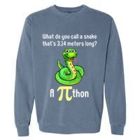 Funny Pi day Puns Pithon Math Teacher Jokes Garment-Dyed Sweatshirt