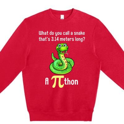 Funny Pi day Puns Pithon Math Teacher Jokes Premium Crewneck Sweatshirt