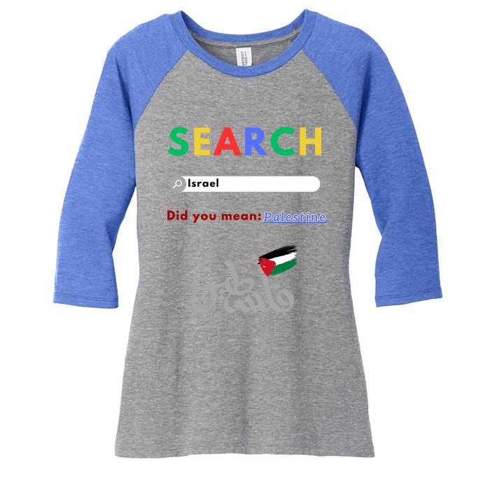 Free Palestine Did You Mean Palestine Gift Women's Tri-Blend 3/4-Sleeve Raglan Shirt