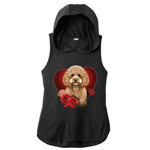 Funny Poodle Dog Miniature Poodle Toy Poodle Valentine Day Ladies PosiCharge Tri-Blend Wicking Draft Hoodie Tank