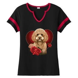 Funny Poodle Dog Miniature Poodle Toy Poodle Valentine Day Ladies Halftime Notch Neck Tee