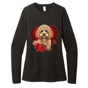 Funny Poodle Dog Miniature Poodle Toy Poodle Valentine Day Womens CVC Long Sleeve Shirt