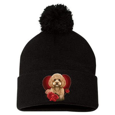 Funny Poodle Dog Miniature Poodle Toy Poodle Valentine Day Pom Pom 12in Knit Beanie