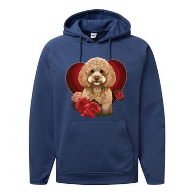 Funny Poodle Dog Miniature Poodle Toy Poodle Valentine Day Performance Fleece Hoodie