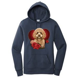 Funny Poodle Dog Miniature Poodle Toy Poodle Valentine Day Women's Pullover Hoodie