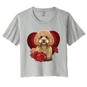 Funny Poodle Dog Miniature Poodle Toy Poodle Valentine Day Women's Crop Top Tee