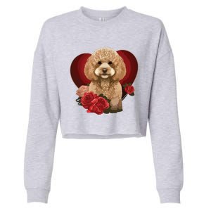 Funny Poodle Dog Miniature Poodle Toy Poodle Valentine Day Cropped Pullover Crew