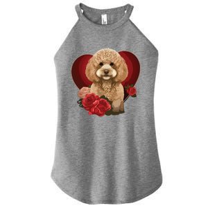 Funny Poodle Dog Miniature Poodle Toy Poodle Valentine Day Women's Perfect Tri Rocker Tank