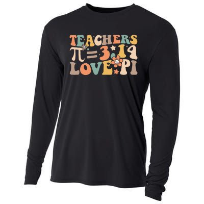 Funny Pi Day Math Teacher 3.14 Pi Symbol Nerds Cooling Performance Long Sleeve Crew