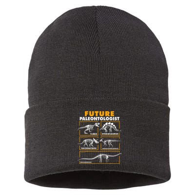 Future Paleontologist Dinosaur Fossil Paleontology Sustainable Knit Beanie