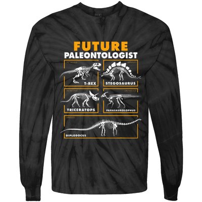 Future Paleontologist Dinosaur Fossil Paleontology Tie-Dye Long Sleeve Shirt