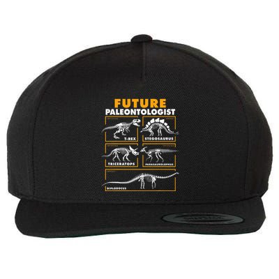 Future Paleontologist Dinosaur Fossil Paleontology Wool Snapback Cap