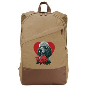 Funny Poodle Dog Miniature Poodle Toy Poodle Valentine Day Cotton Canvas Backpack