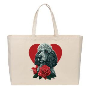 Funny Poodle Dog Miniature Poodle Toy Poodle Valentine Day Cotton Canvas Jumbo Tote