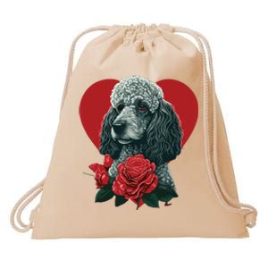 Funny Poodle Dog Miniature Poodle Toy Poodle Valentine Day Drawstring Bag