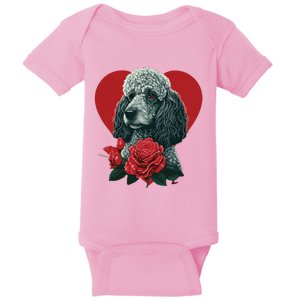 Funny Poodle Dog Miniature Poodle Toy Poodle Valentine Day Baby Bodysuit