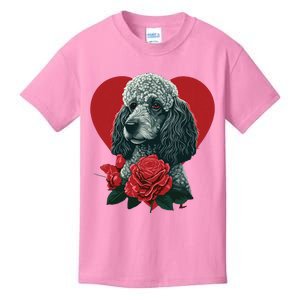 Funny Poodle Dog Miniature Poodle Toy Poodle Valentine Day Kids T-Shirt