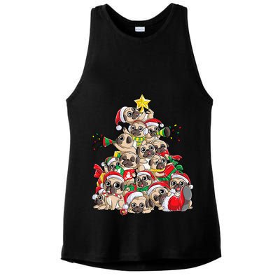 Funny Pug Dog Cute Christmas Gift Ladies PosiCharge Tri-Blend Wicking Tank