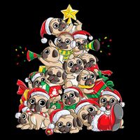 Funny Pug Dog Cute Christmas Gift 16 in Basic Backpack