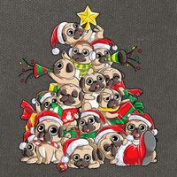 Funny Pug Dog Cute Christmas Gift Cotton Canvas Backpack