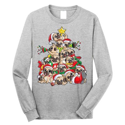Funny Pug Dog Cute Christmas Gift Long Sleeve Shirt