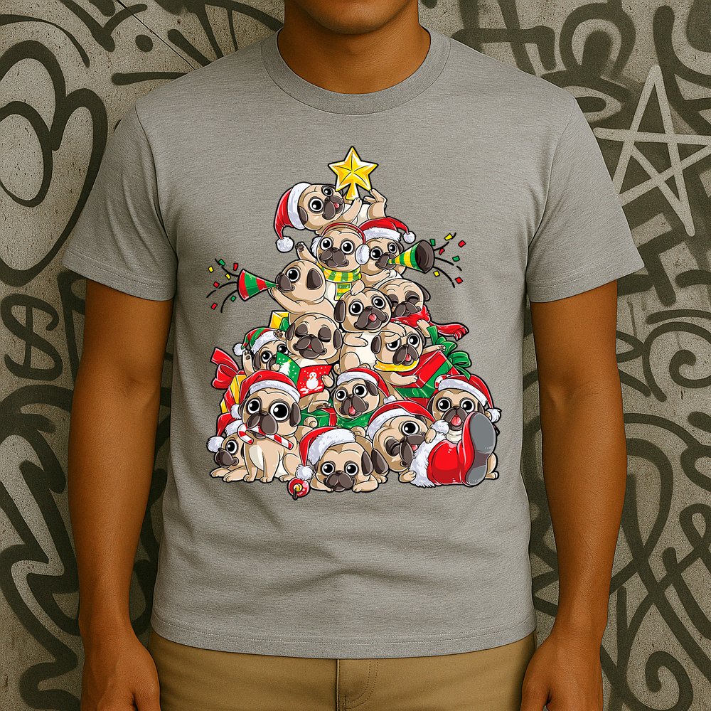 Funny Pug Dog Cute Christmas Gift T-Shirt