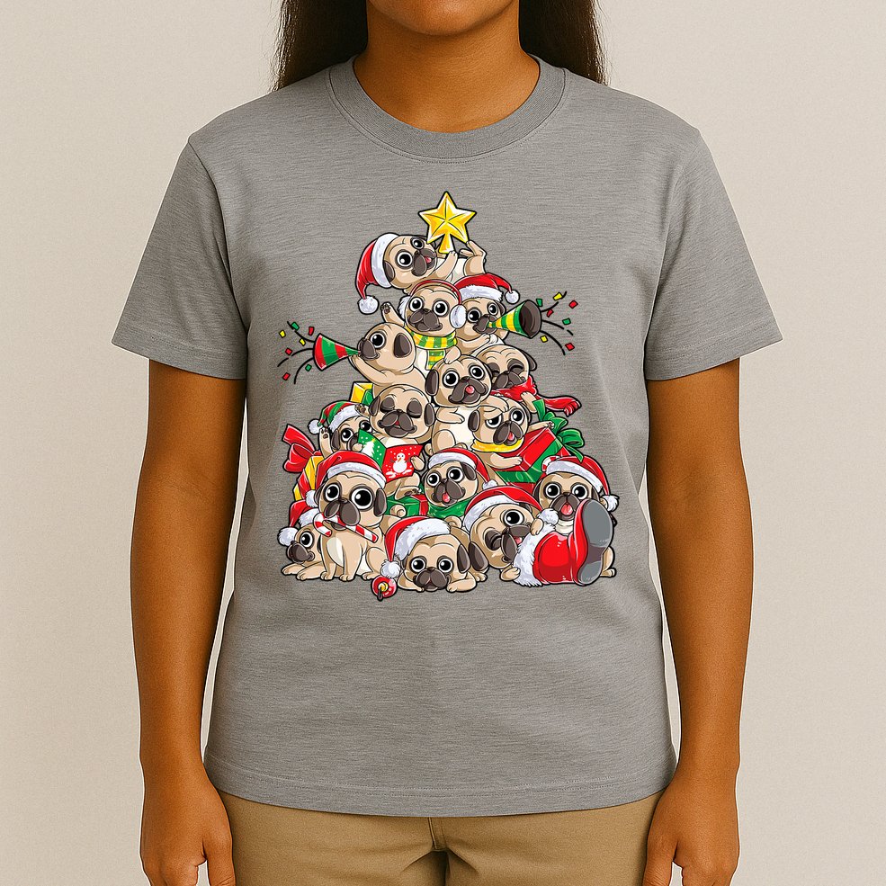 Funny Pug Dog Cute Christmas Gift T-Shirt