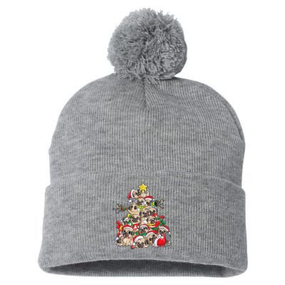 Funny Pug Dog Cute Christmas Gift Pom Pom 12in Knit Beanie