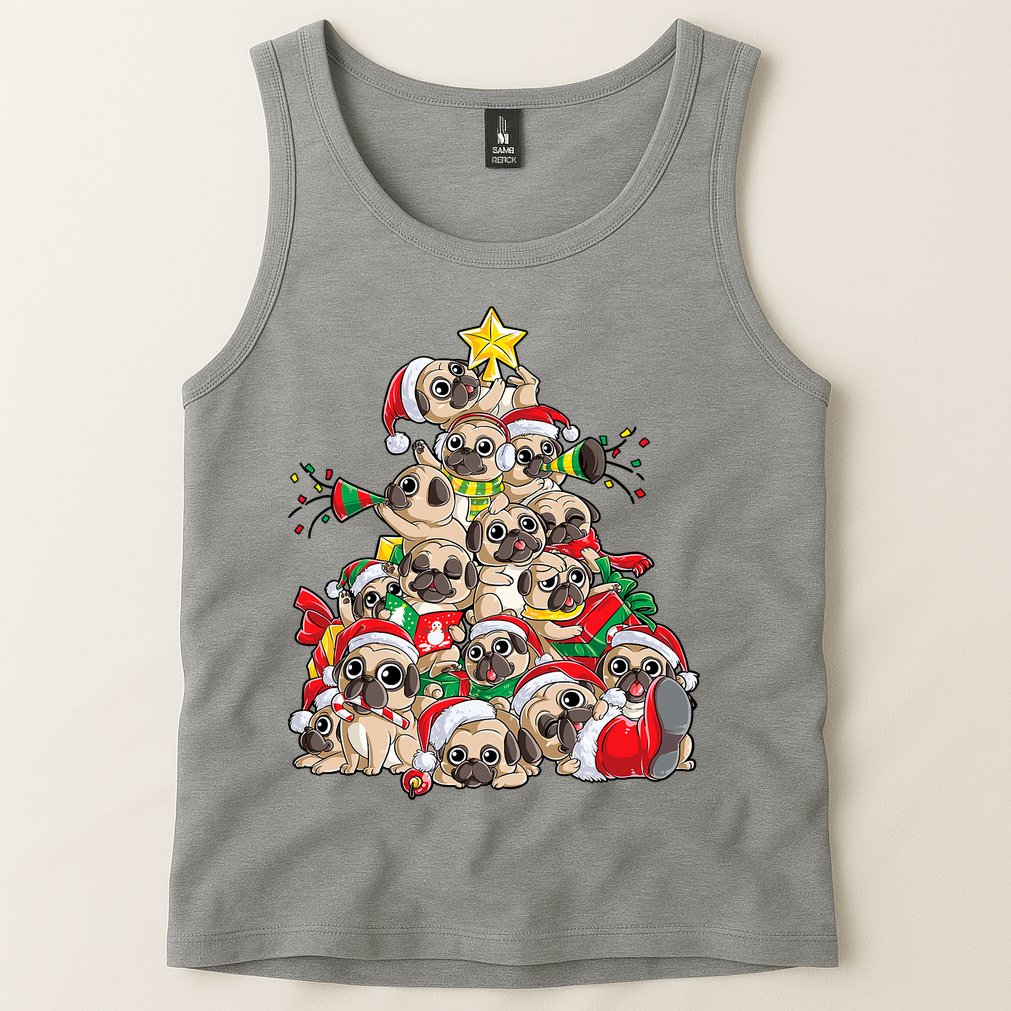 Funny Pug Dog Cute Christmas Gift Tank Top